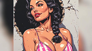 Big Boob Babes in Swimsuits Art