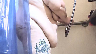 Dirty Blondie Fondling in the Shower as U Watch Her Wash Her Dirty Twat