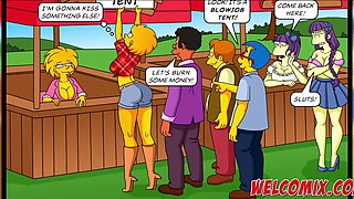 Simpsons double penetration porn scene with dirtiest Springfield's sluts
