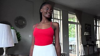 BIG TITS Ebony TEEN rode my big cock