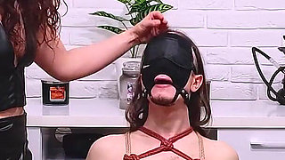 Hard Cock and Balls Flogging for a Naughty, Chair-tied Boy!