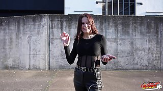 German Scout - Small Redhead Teen 18 Peach Delina Pick up for First Casting Fuck
