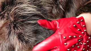 Sexy ASMR with red gloves