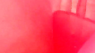 No Panty in Red Pantyhose