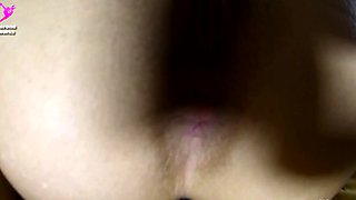 Blonde teen toying her pussy with glass dildo on webcam