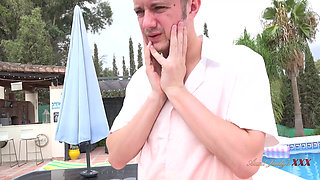 AuntJudysXXX - 47yo Busty Mature MILF Marie Fucks the Pool Boy