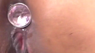 Hot Ebony MILF Shows off Her Butt Plug