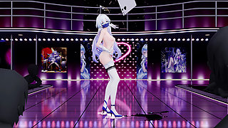 Mockingbird - Something Black Exposed Erotic Lingerie Thong Stage Performance Shame White Silk Pantyhose