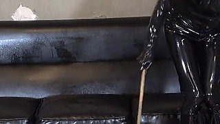 Dick Cane and Dick Hot Wax, Mistress Is Obsessed with Dripping Wax on Masochist's Dick and Hitting Dick with a Cane