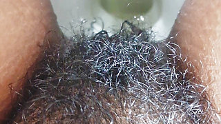 Pussy Fingering by house owner in bathroom to maid then rubbing with water