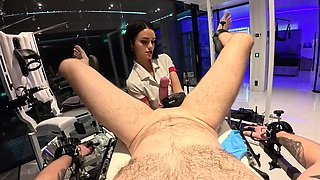 Prostate massage service provided by femdom MILF nurse