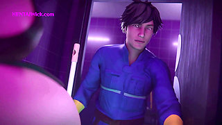 Naughty Babe Caught by the Cleaner Masturbating in a Public Bathroom (3D Porn Anime)