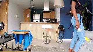 Innocent Ebony Latina Amateur Takes It Rough