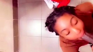 Truck Stop Blowjob - She Takes My Big Cock in the Bathroom