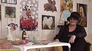 Ugly hairy mature gets rough fucked by her young doctor