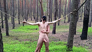 Roman Gets Tied up and Spanked with Nettles in the Middle of a Forest!