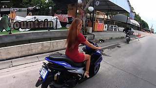 Motobike ride for Thai GF and home sex