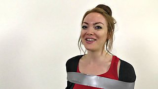 Blonde Hentai Girl Gags in Bondage