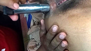 Try to Inserted Anal Plug, Vibrator and his Tongue in her Gfs Pussy and Aashole