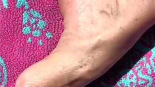 Fan Request Granny Naked in Sun Shows Dirty Rough Soles & Toes GILF 2