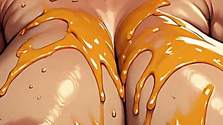 Old Topless Women Covered in Honey