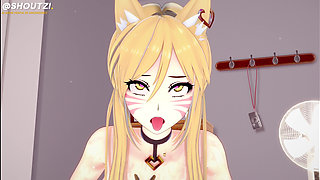 Ahri Kda From Lol Uses Her Feet and Shows You That She Dominates You by Making You Like an Amazon!