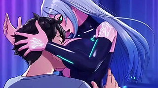 Android sex robot malfunctions and dominates her owner Hentai