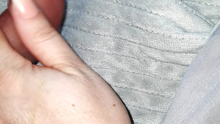 Step mom grabs step son dick in erection in bed