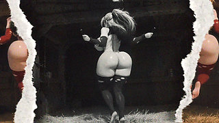 Hot  Whore  with Giant Oiled big Boobs - Bondage Pmv