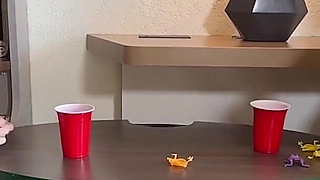 Two Sexy MILFs Stripping Down While Playing a Naughty Lesbo Game
