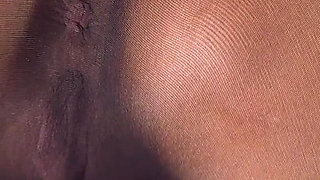 Oil My Black Seamless Pantyhose & Cum on My Feet