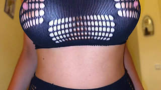 Busty wife gives me amazing sex before bed, huge cumshot