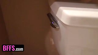 Best friends - the greatest valentines day gift is 3 oiled up saucy pussies obeyed straight in the kitchen