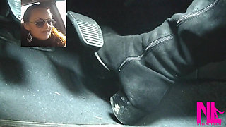 Driving Fast in Black Suede Knee High Boots