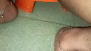 Aunty Showing Bathroom