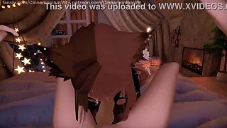 VR Blowjob - Submissive Girl Takes Rough Deep Throat in Hentai