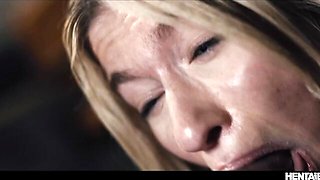 Petite Blonde in Bondage Takes a Monster Dildo
