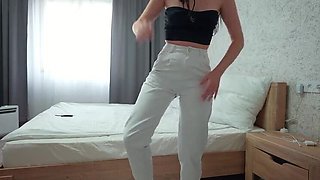 Desperate Teen Tori Diamond Peeing in Jeans - Wet Solo Pissing Fetish