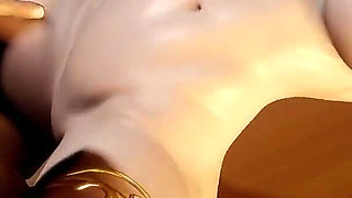 Sexy Blonde Elf Spreads Her Legs and Has Rough Sex on the Floor