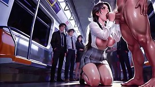 Teen Cutie Swallows Load in 3P Gangbang - Songyu HD