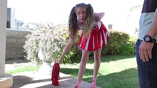 I seduce a horny cheerleader girl and invite her to my house for some hot pounding