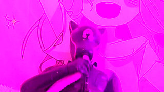 Latex Doll Fucks Her Mouth with a Huge Tentacule