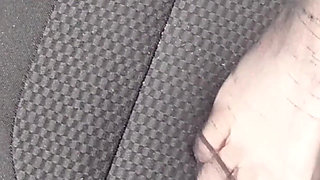 Feet of Nylonjunge in Pantyhose in Car
