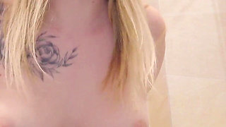 Caught Little Stepsister Masturbating in Shower... She Noticed Me & Took My Cum on Face