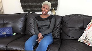 Ebony babe railed rough on casting couch