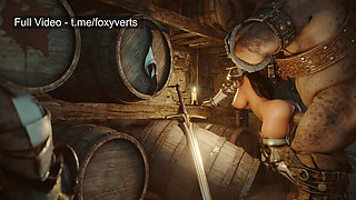 Ogre Orc with Cute Elf