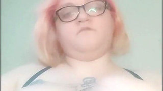 Amputated Fat BBW Playing with Her Huge Tits - Amateur Slow Motion