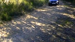 Hot Young Brunette Gives Hitchhiker a Special Ride