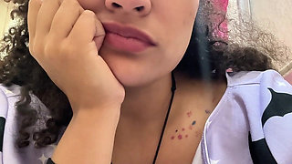 Gassy Milk-intolerant Girl on the Toilet and Farting