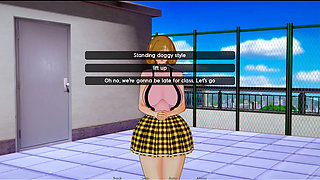 He fucks this girlfriend on the roof of the college
